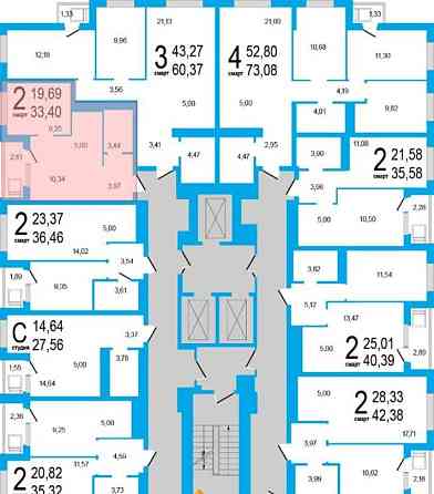 2-комн. квартира, 33.4 м2, 13/25 эт. Уфа