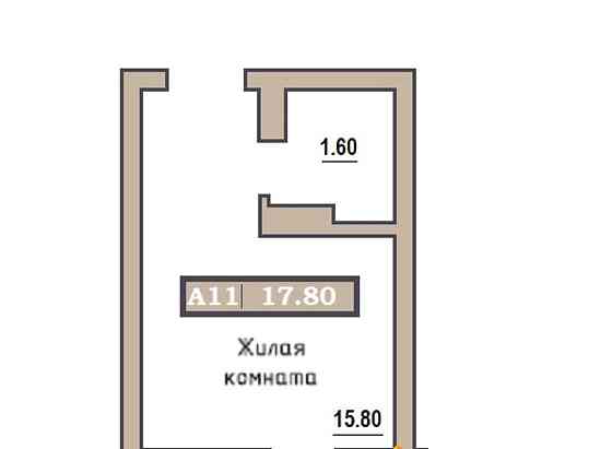 Студия, 18.1 м2, 2/9 эт. Красноярск