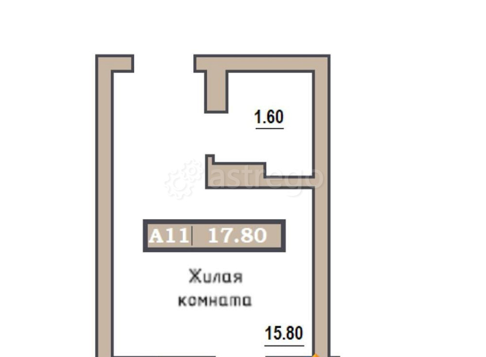 Студия, 18.1 м2, 2/9 эт. Красноярск - изображение 1