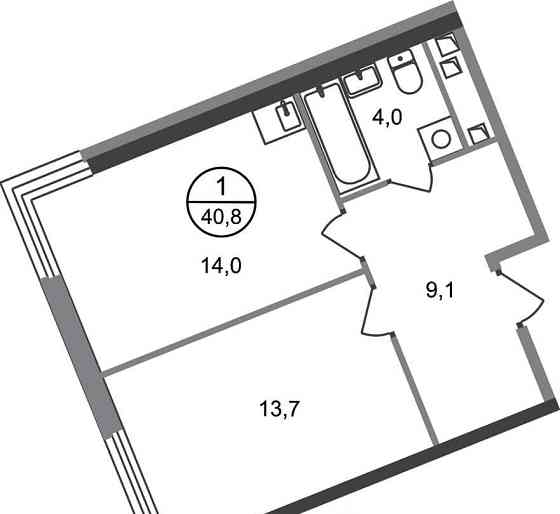 1-комн. квартира, 40 м2, 11/17 эт. Москва