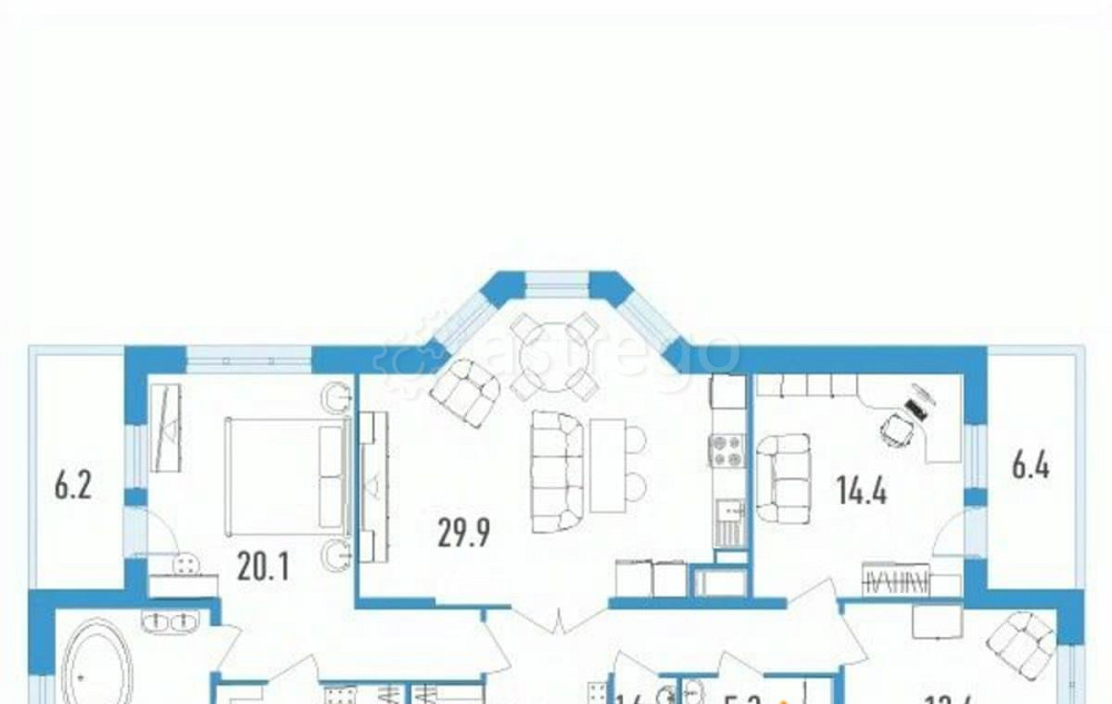 3-комн. квартира, 118.7 м2, 5/18 эт. Санкт-Петербург - изображение 1