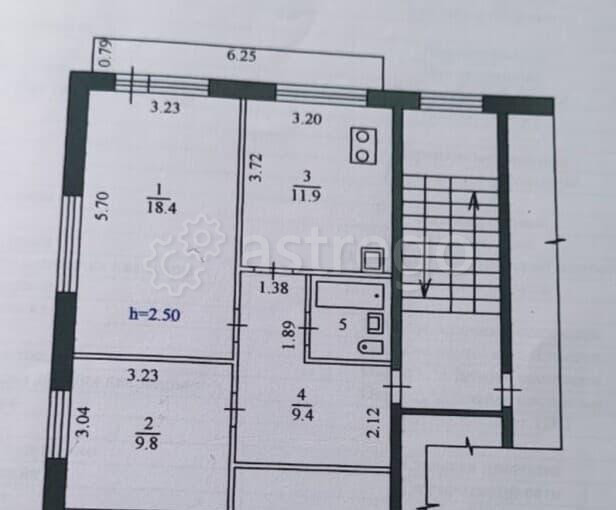 2-комн. квартира, 52.5 м2, 2/5 эт. Благовещенск - изображение 2