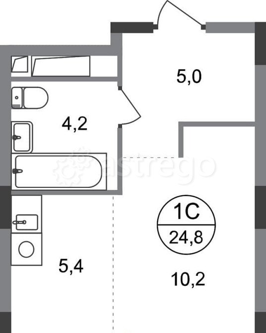 Студия, 24 м2, 7/17 эт. Москва - изображение 1
