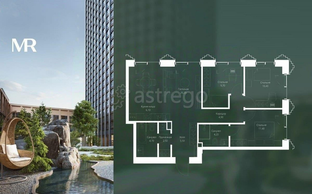 3-комн. квартира, 79.6 м2, 5/59 эт. Москва - изображение 1