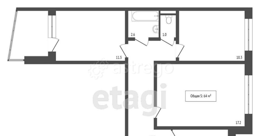 3-комн. квартира, 64 м2, 7/9 эт. Бийск - изображение 6