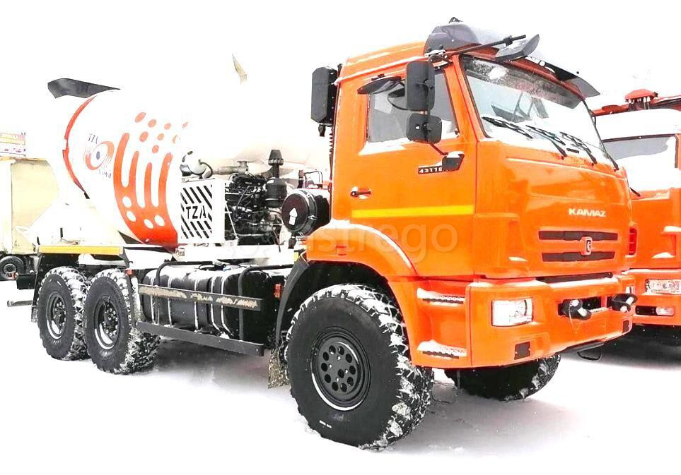 Автобетоносмеситель КАМАЗ 43118-48, колесная формула 6х6, грузоподъемность 12.72 т, бак 350+210 л Набережные Челны - изображение 1