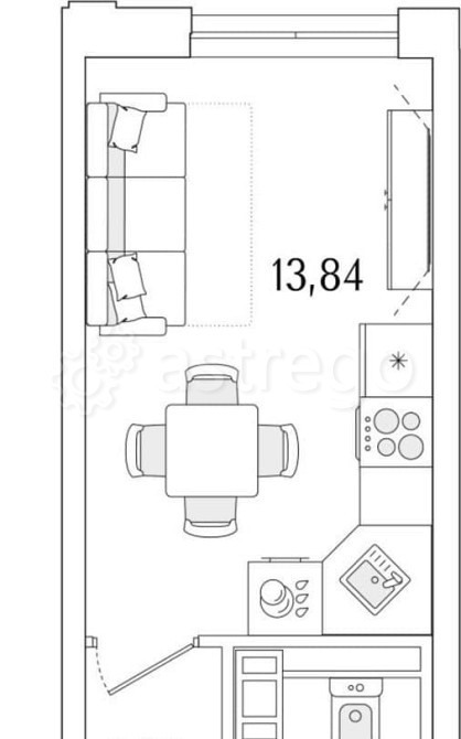 Студия, 20.58 м2, 11/13 эт. Санкт-Петербург - изображение 1