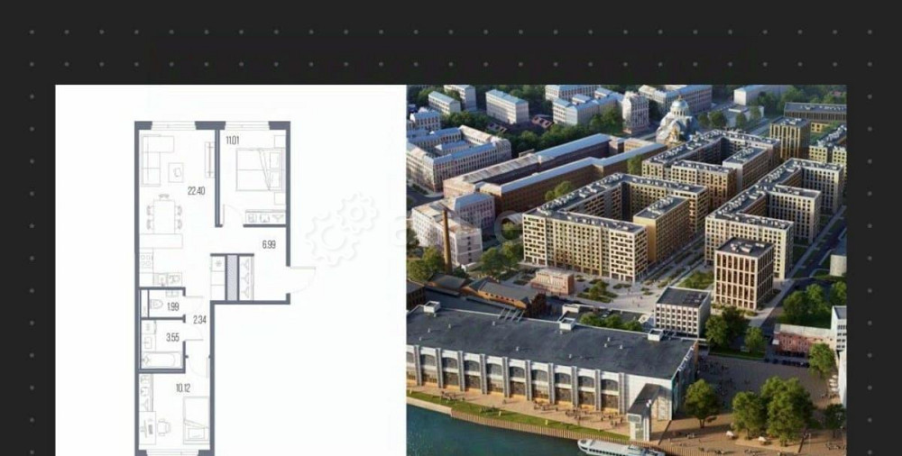 2-комн. квартира, 58.4 м2, 5/10 эт. Санкт-Петербург - изображение 1