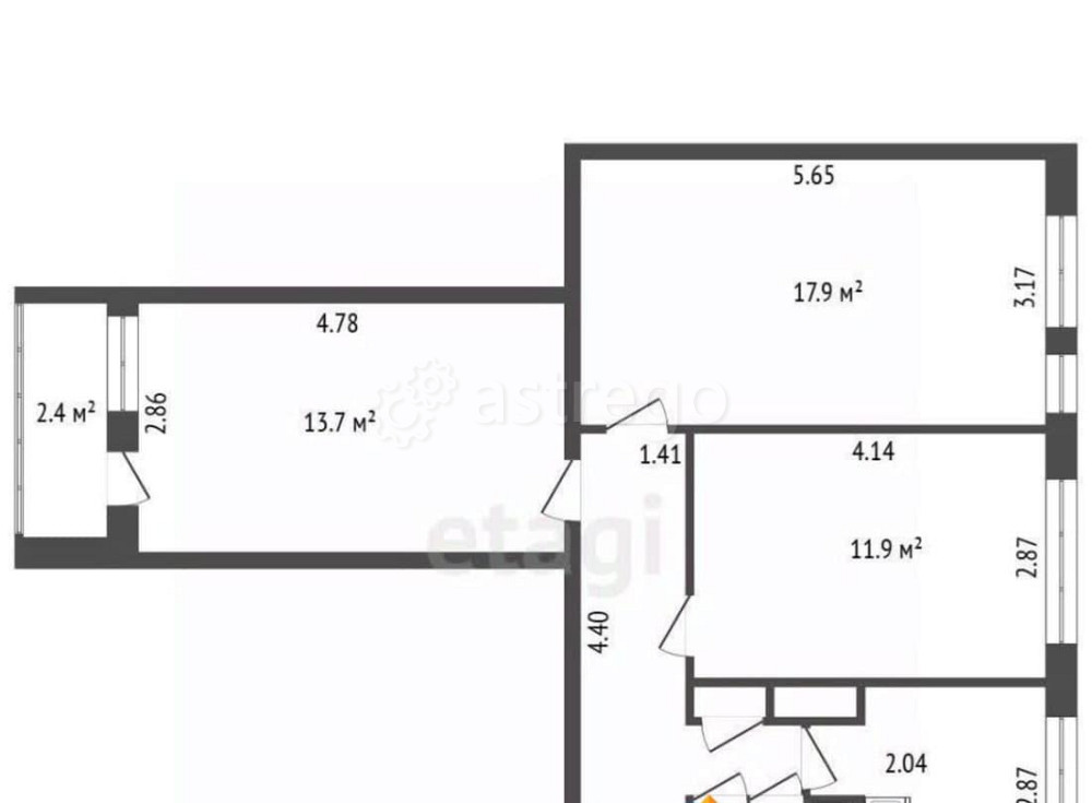 3-комн. квартира, 60.6 м2, 7/9 эт. Санкт-Петербург - изображение 7