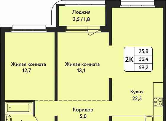 2-комн. квартира, 68.2 м2, 2/17 эт. Барнаул