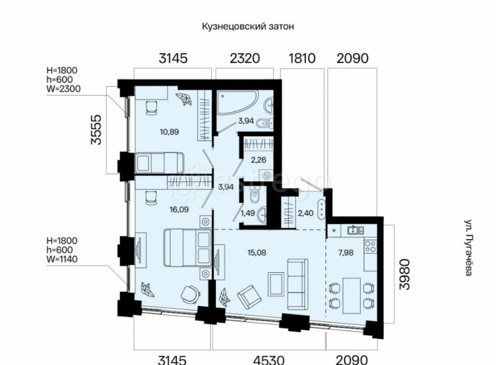3-комн. квартира, 64.07 м2, 19/31 эт. Уфа - изображение 7