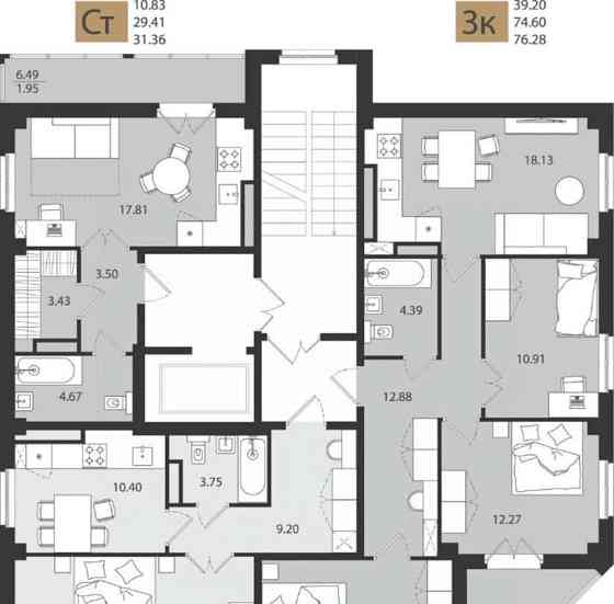 Студия, 31.36 м2, 9/9 эт. Архангельск