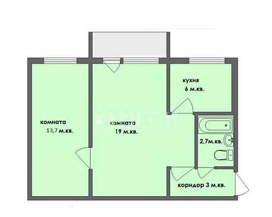 1-комн. квартира, 32.7 м2, 2/9 эт. Москва