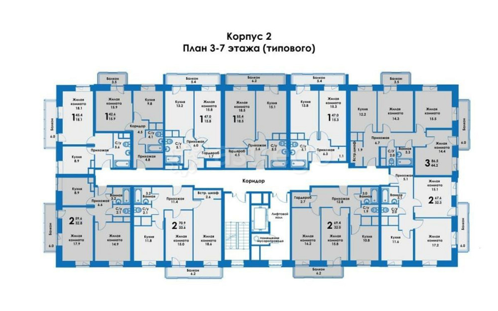 1-комн. квартира, 43.4 м2, 4/8 эт. Дзержинский - изображение 1