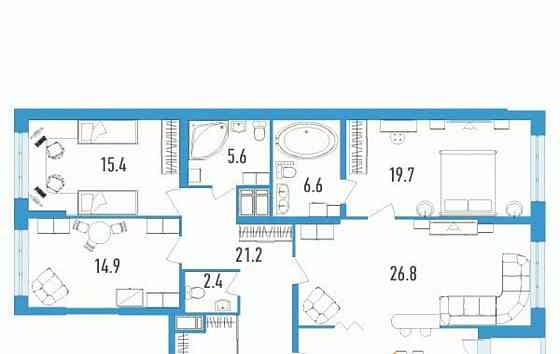 4-комн. квартира, 134.6 м2, 10/18 эт. Санкт-Петербург