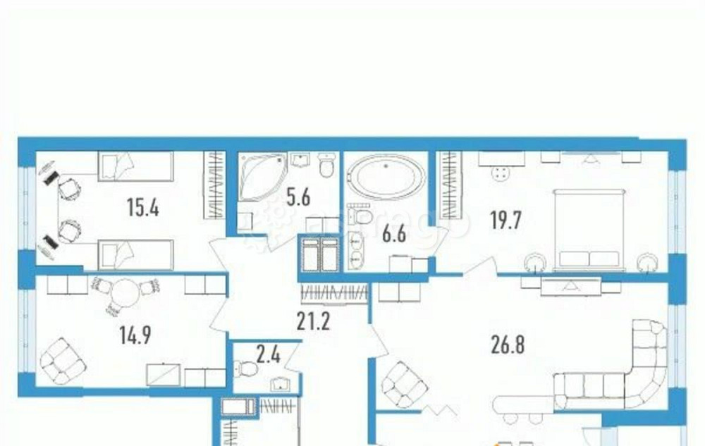 4-комн. квартира, 134.6 м2, 10/18 эт. Санкт-Петербург - изображение 1