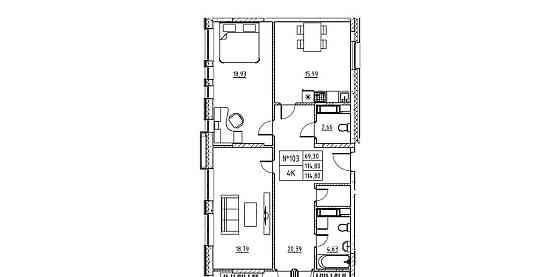 4-комн. квартира, 114.8 м2, 6/7 эт. Дубна