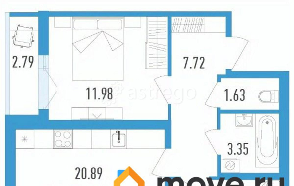 2-комн. квартира, 57.14 м2, 2/12 эт. Санкт-Петербург - изображение 2