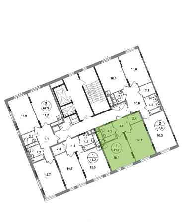 1-комн. квартира, 41 м2, 12/17 эт. Москва