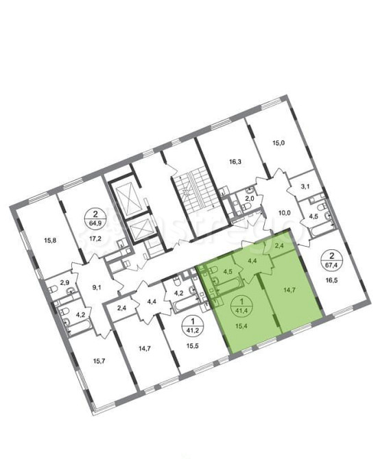 1-комн. квартира, 41 м2, 12/17 эт. Москва - изображение 2