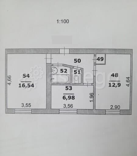 2-комн. квартира, 46 м2, 1/3 эт. Белгород - изображение 10