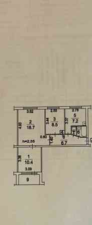 3-комн. квартира, 54.5 м2, 7/9 эт. Люберцы