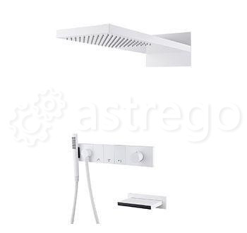 Душевой комплект BOHEME Zodiac 132-2-MW White Matt Новосибирск - изображение 1