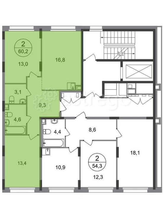 2-комн. квартира, 60 м2, 2/17 эт. Москва - изображение 4