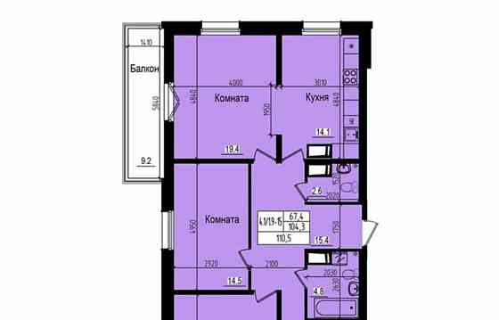 4-комн. квартира, 110.5 м2, 16/23 эт. Санкт-Петербург