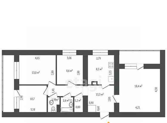 4-комн. квартира, 80.9 м2, 14/16 эт. Уфа