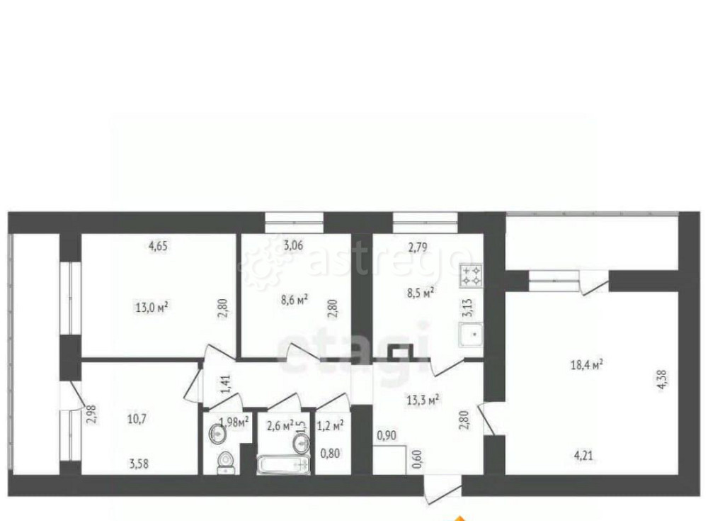 4-комн. квартира, 80.9 м2, 14/16 эт. Уфа - изображение 1