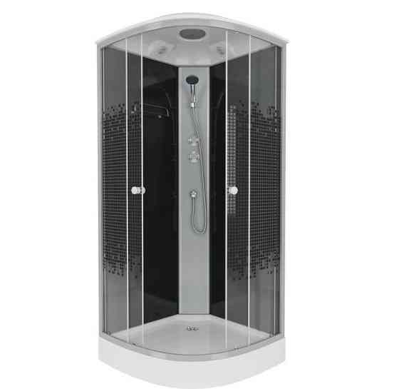 Душевая кабина NG-4503-08BLACK 800х800х2150 низкий поддон 13см стекло МОЗАИКА 3 места Niagara Москва