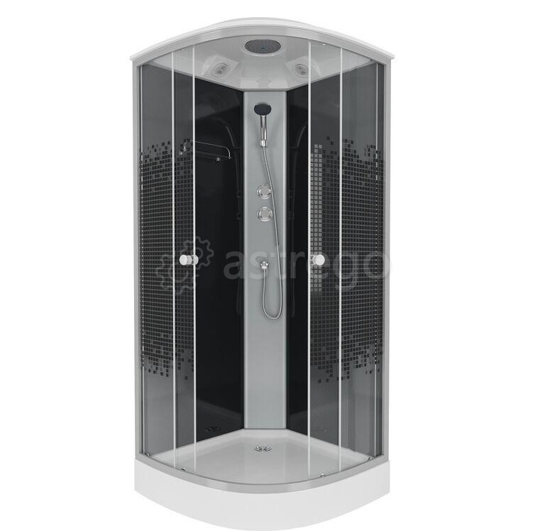 Душевая кабина NG-4503-08BLACK 800х800х2150 низкий поддон 13см стекло МОЗАИКА 3 места Niagara Москва - изображение 1