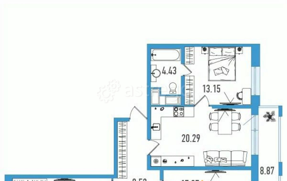 3-комн. квартира, 89.29 м2, 5/18 эт. Санкт-Петербург - изображение 1