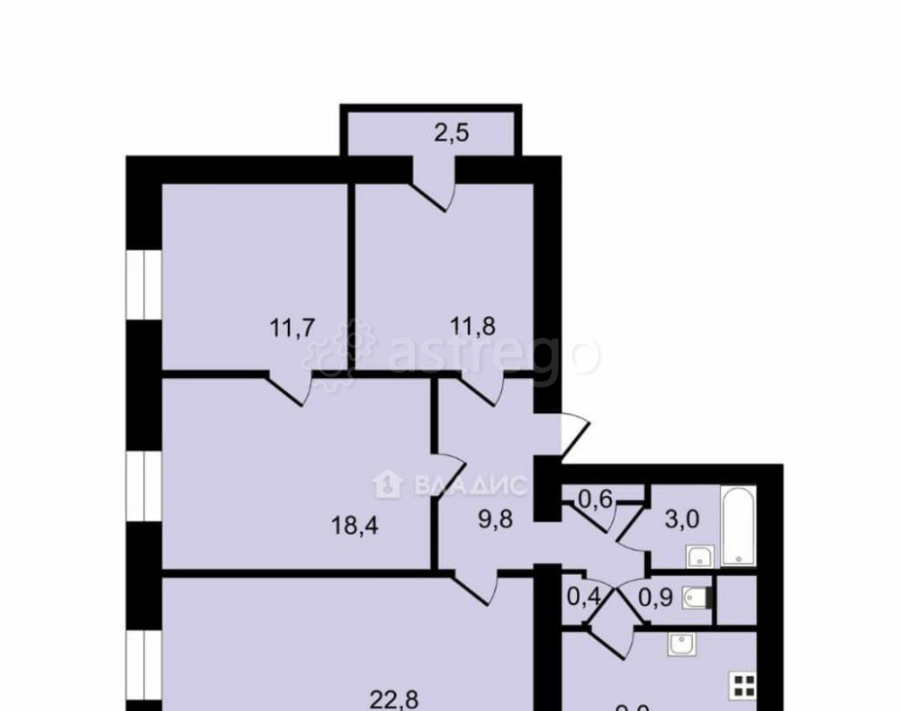 4-комн. квартира, 88.4 м2, 4/5 эт. Санкт-Петербург - изображение 1
