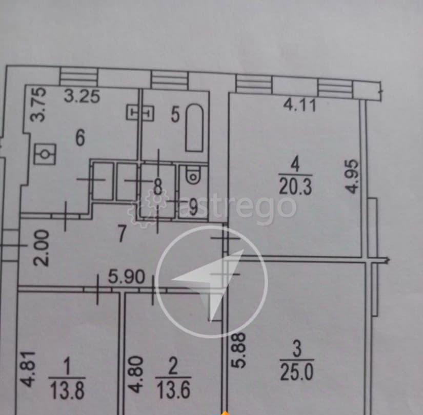 4-комн. квартира, 103.7 м2, 2/6 эт. Москва - изображение 6