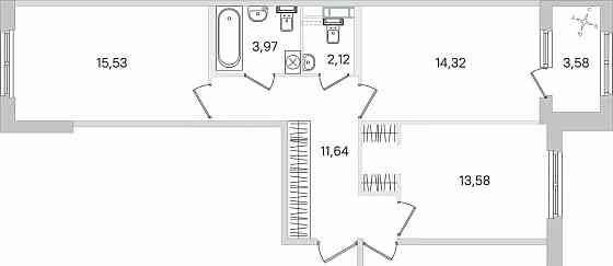 3-комн. квартира, 80.59 м2, 2/4 эт. Санкт-Петербург