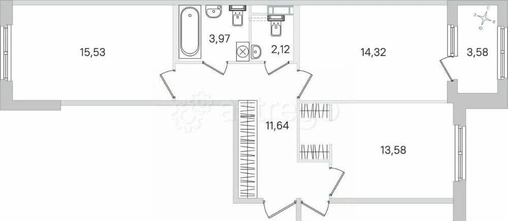3-комн. квартира, 80.59 м2, 2/4 эт. Санкт-Петербург - изображение 1