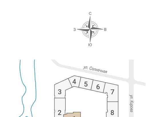 3-комн. квартира, 70.3 м2, 8/8 эт. Королев