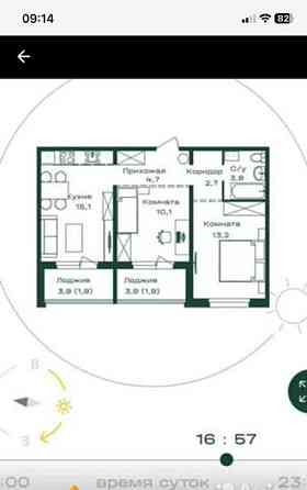 2-комн. квартира, 54 м2, 4/8 эт. Майма