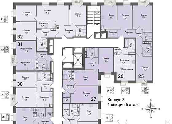 2-комн. квартира, 64.3 м2, 5/8 эт. Королев