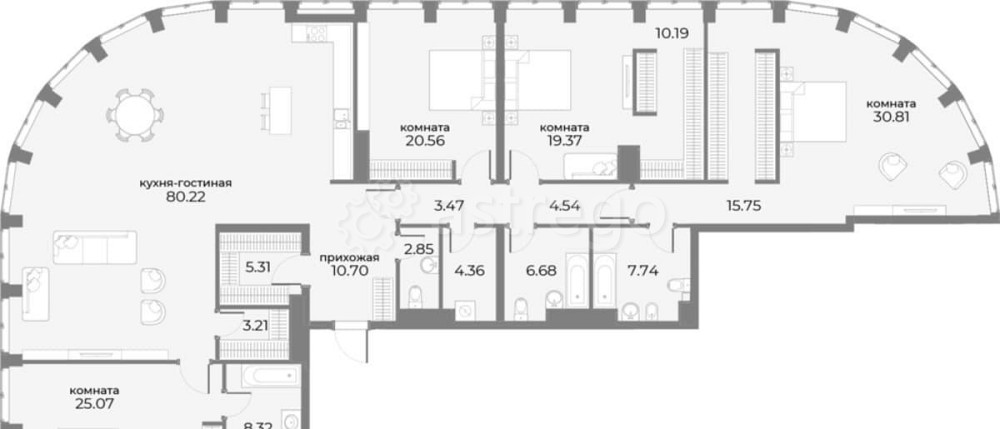 4-комн. квартира, 265.7 м2, 18/20 эт. Москва - изображение 1