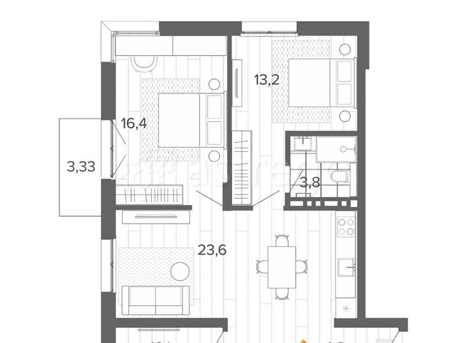 4-комн. квартира, 87.79 м2, 7/9 эт. Барнаул - изображение 1
