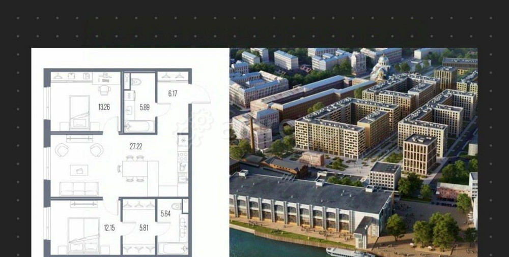 2-комн. квартира, 76.14 м2, 7/10 эт. Санкт-Петербург - изображение 1