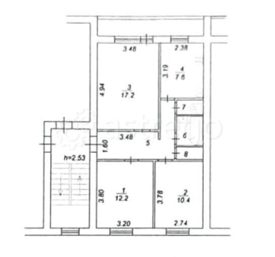3-комн. квартира, 60.8 м2, 2/5 эт. Балашиха - изображение 1