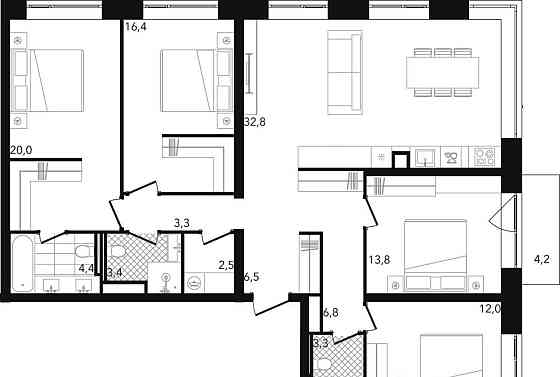 4-комн. квартира, 129.51 м2, 24/26 эт. Москва