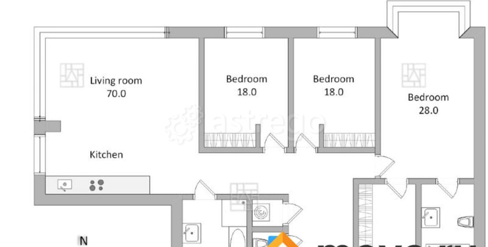 5-комн. квартира, 208 м2, 2/6 эт. Москва - изображение 5