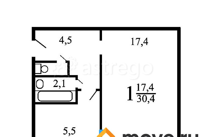 1-комн. квартира, 32.5 м2, 1/5 эт. Бийск - изображение 7