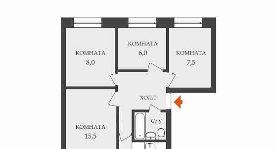 4-комн. квартира, 49 м2, 5/5 эт. Санкт-Петербург