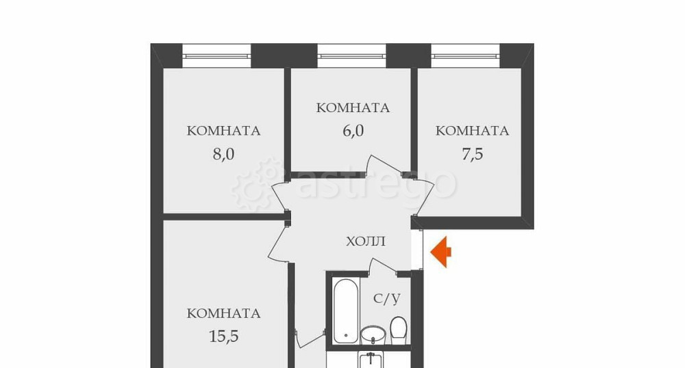 4-комн. квартира, 49 м2, 5/5 эт. Санкт-Петербург - изображение 1